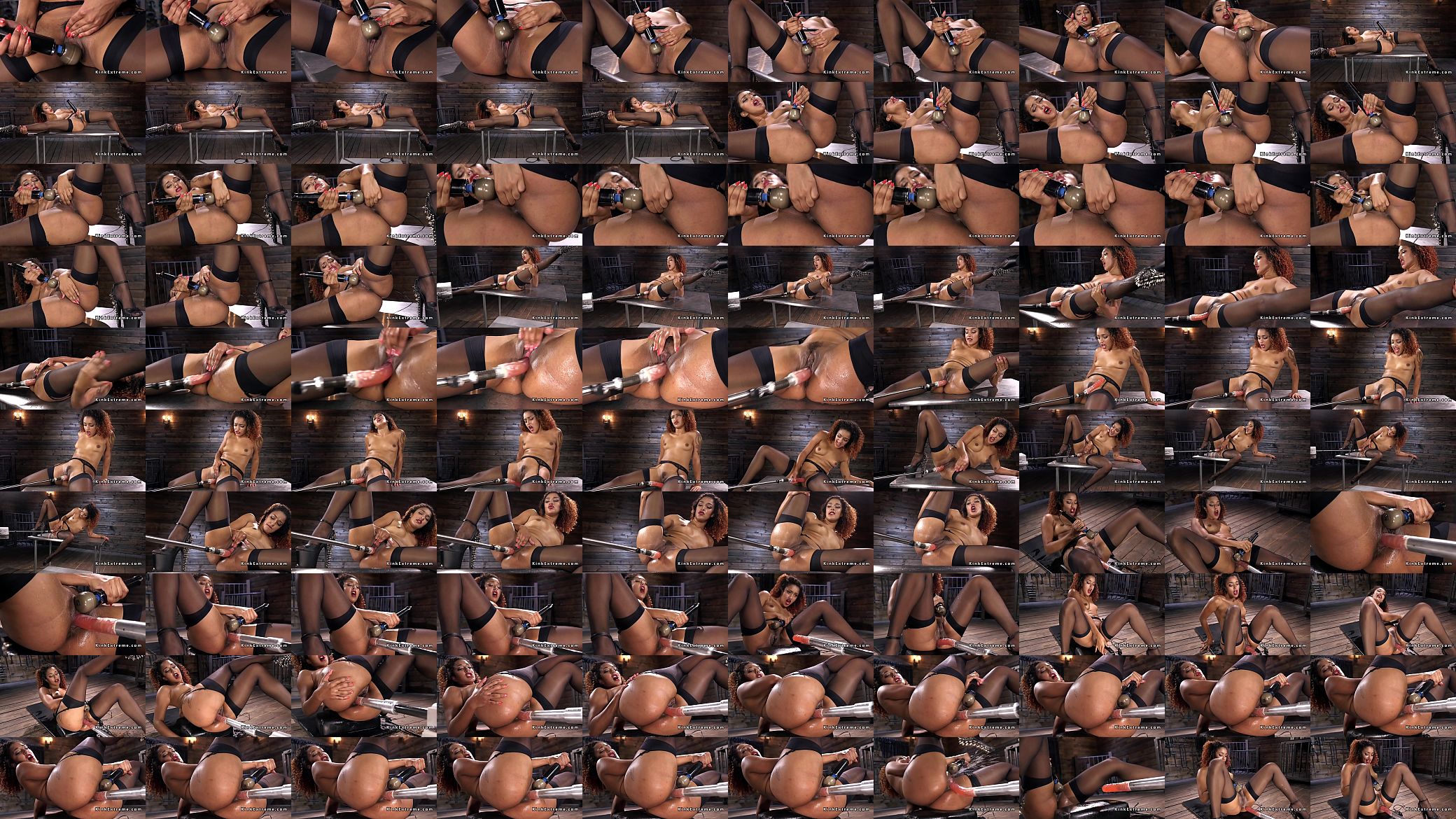 Ebony in stockings fucking machine 预览图