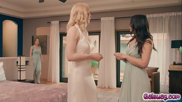 Bride to be Lily LaBeau and three bridesmaids Octavia Red Ivy Ireland and Karina Valentina in a hot lesbian group sex