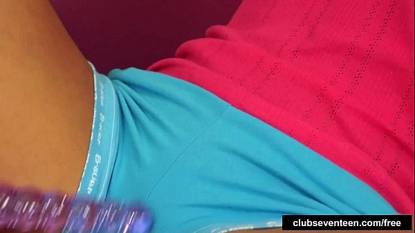 Platinum blonde teen riding cock