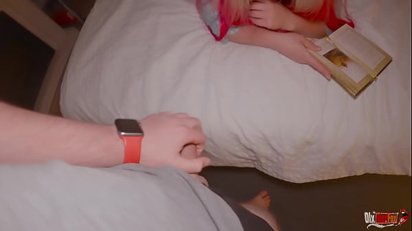 Beautiful stepmom reading a book but her stepson wanted to fuck, she masturbates her pussy, puts his dick in her mouth and jumps her tight asshole.