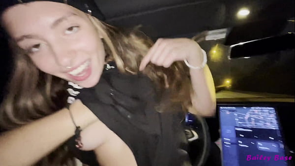 Bailey Base - Fucking Hot Date While Tesla Car Self Drives Streets At Night
