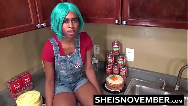 My Ebony Step Sister Sheisnovember Is Cornered For Hardcore Missionary Sex On The Kitchen Counter And Doggystyle By Her Hung Step Brother BBC Fucking Her While Standing Up Nude With Big Tits And Areolas Shaking By Msnovember