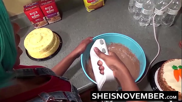My Ebony Step Sister Sheisnovember Is Cornered For Hardcore Missionary Sex On The Kitchen Counter And Doggystyle By Her Hung Step Brother BBC Fucking Her While Standing Up Nude With Big Tits And Areolas Shaking By Msnovember