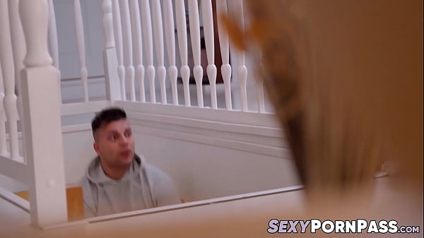 Busty stepmom Candy Alexia caught her stepson smelling her undies