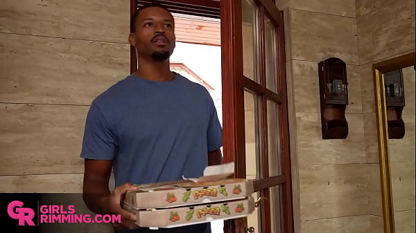 GIRLSRIMMING - Sexy Teen Lily Like BBC pizza guy's Huge Cock